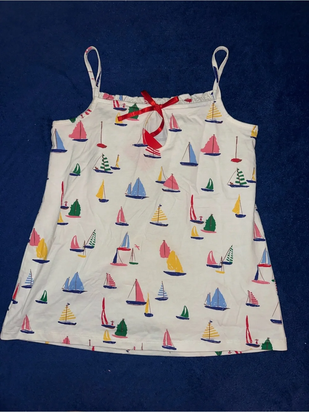 Hanna Andersson Girls size 150/US 12-14 Summer Collection Tank Top Sailboats NWT